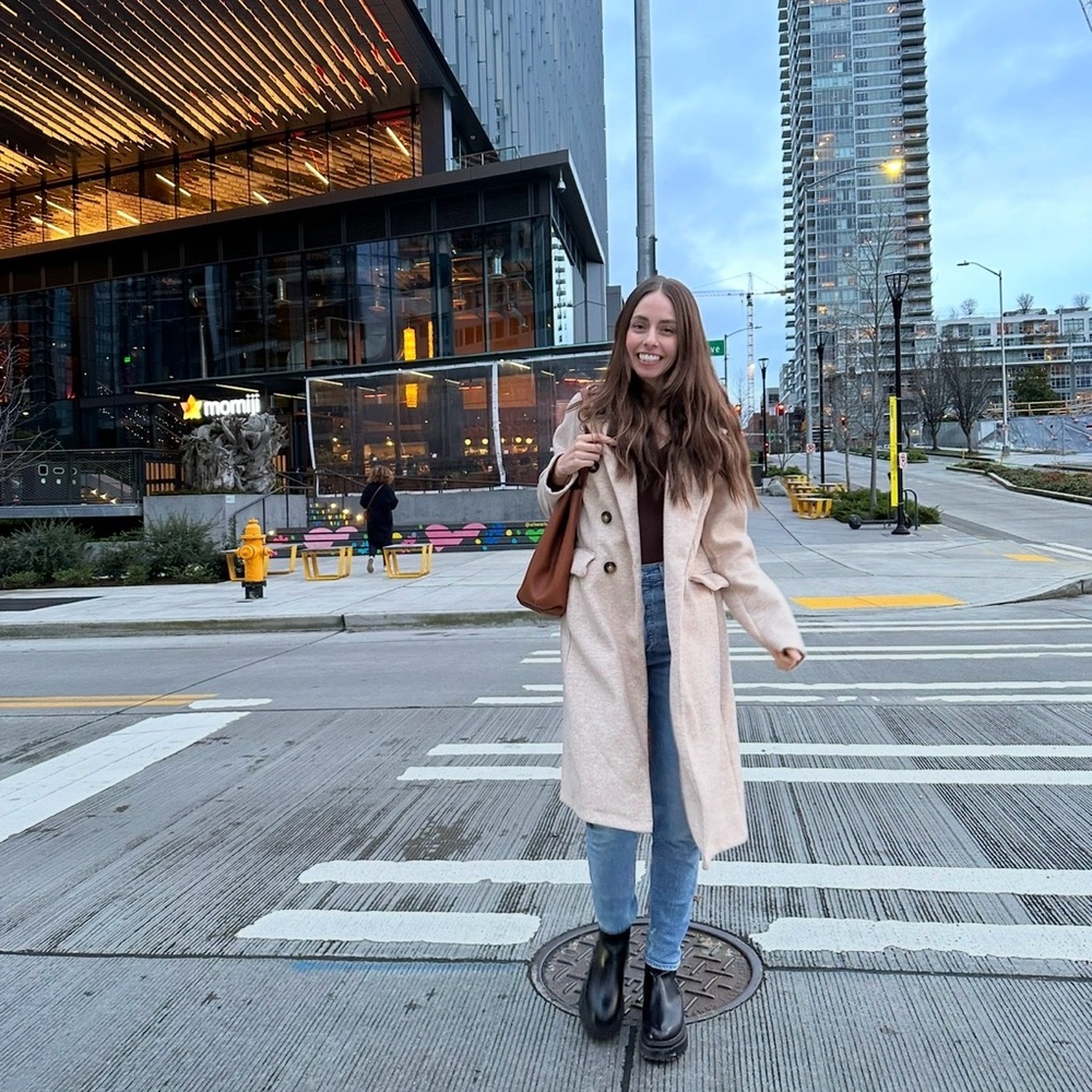 Haute Monde Beige Double-Breasted Trench Coat